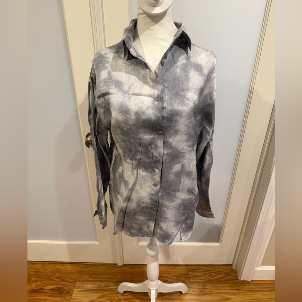 Gray Button Down Shirt for Women